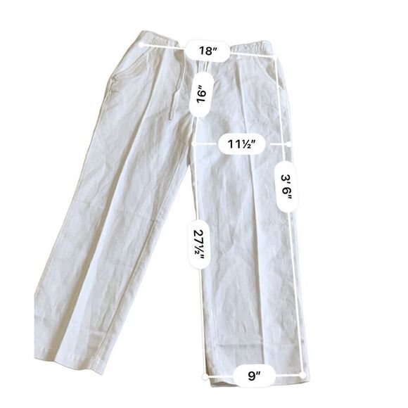 Island Shores White Linen Pants Large - Picture 9 of 14